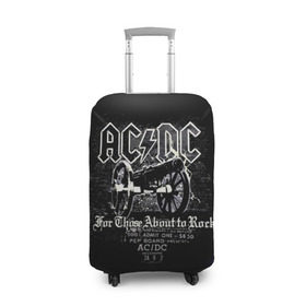 Чехол для чемодана 3D с принтом AC/DC в Санкт-Петербурге, 86% полиэфир, 14% спандекс | двустороннее нанесение принта, прорези для ручек и колес | ас | ац | диси | дс | дц | исидиси | эйси