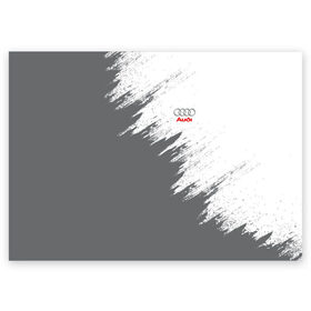 Поздравительная открытка с принтом Audi в Санкт-Петербурге, 100% бумага | плотность бумаги 280 г/м2, матовая, на обратной стороне линовка и место для марки
 | audi | car | race | авто | ауди | гонки | краска | марка | машина