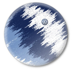 Значок с принтом Volkswagen в Санкт-Петербурге,  металл | круглая форма, металлическая застежка в виде булавки | car | race | volkswagen | авто | гонки | краска | марка | машина | фольксваген