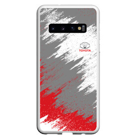 Чехол для Samsung Galaxy S10 с принтом Toyota в Санкт-Петербурге, Силикон | Область печати: задняя сторона чехла, без боковых панелей | car | race | toyota | авто | гонки | краска | марка | машина | таета | тайота