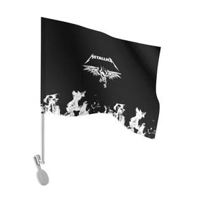 Флаг для автомобиля с принтом Metallica в Санкт-Петербурге, 100% полиэстер | Размер: 30*21 см | metallica | группа | джеймс хэтфилд | кирк хэмметт | ларс ульрих | метал | металика | металлика | миталика | музыка | роберт трухильо | рок | трэш | трэшметал | хард | хардрок | хеви | хевиметал