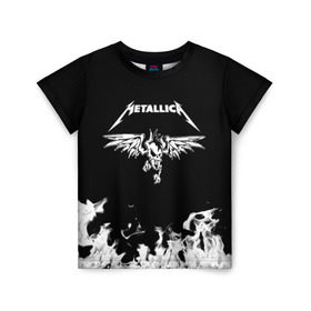 Детская футболка 3D с принтом Metallica в Санкт-Петербурге, 100% гипоаллергенный полиэфир | прямой крой, круглый вырез горловины, длина до линии бедер, чуть спущенное плечо, ткань немного тянется | metallica | группа | джеймс хэтфилд | кирк хэмметт | ларс ульрих | метал | металика | металлика | миталика | музыка | роберт трухильо | рок | трэш | трэшметал | хард | хардрок | хеви | хевиметал
