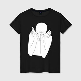 Женская футболка хлопок с принтом Хаски рэпер в Санкт-Петербурге, 100% хлопок | прямой крой, круглый вырез горловины, длина до линии бедер, слегка спущенное плечо | рэп | рэпер | хаски