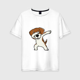Женская футболка хлопок Oversize с принтом Год собаки в Санкт-Петербурге, 100% хлопок | свободный крой, круглый ворот, спущенный рукав, длина до линии бедер
 | год собаки | даб 