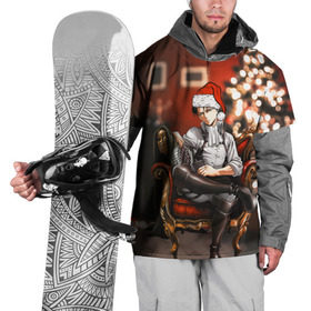 Накидка на куртку 3D с принтом Атака Санты в Санкт-Петербурге, 100% полиэстер |  | Тематика изображения на принте: levi | аккерман | атака титанов | леви | новый год | ривай