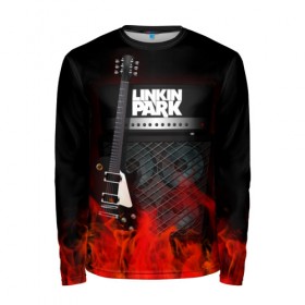 Мужской лонгслив 3D с принтом Linkin Park в Санкт-Петербурге, 100% полиэстер | длинные рукава, круглый вырез горловины, полуприлегающий силуэт | Тематика изображения на принте: linkin park | logo | metal | music | rock | лого | логотип | метал | музыка | рок