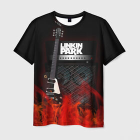 Мужская футболка 3D с принтом Linkin Park в Санкт-Петербурге, 100% полиэфир | прямой крой, круглый вырез горловины, длина до линии бедер | Тематика изображения на принте: linkin park | logo | metal | music | rock | лого | логотип | метал | музыка | рок