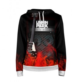 Женская толстовка 3D с принтом Linkin Park в Санкт-Петербурге, 100% полиэстер  | двухслойный капюшон со шнурком для регулировки, мягкие манжеты на рукавах и по низу толстовки, спереди карман-кенгуру с мягким внутренним слоем. | linkin park | logo | metal | music | rock | лого | логотип | метал | музыка | рок