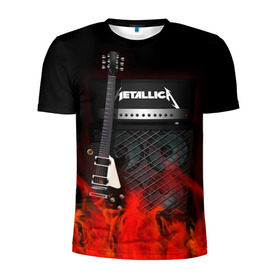 Мужская футболка 3D спортивная с принтом Metallica в Санкт-Петербурге, 100% полиэстер с улучшенными характеристиками | приталенный силуэт, круглая горловина, широкие плечи, сужается к линии бедра | Тематика изображения на принте: logo | metal | metallica | music | rock | лого | логотип | метал | металика | металлика | музыка | рок