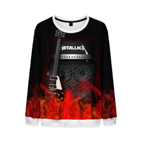 Мужской свитшот 3D с принтом Metallica в Санкт-Петербурге, 100% полиэстер с мягким внутренним слоем | круглый вырез горловины, мягкая резинка на манжетах и поясе, свободная посадка по фигуре | logo | metal | metallica | music | rock | лого | логотип | метал | металика | металлика | музыка | рок