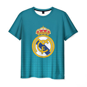 Мужская футболка 3D с принтом Real Madrid 2018 Original в Санкт-Петербурге, 100% полиэфир | прямой крой, круглый вырез горловины, длина до линии бедер | Тематика изображения на принте: emirates | fc | real madrid | геометрия | реал мадрид | футбольный клуб | эмблема