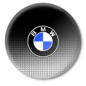 Значок с принтом BMW 2018 Black and White IV в Санкт-Петербурге,  металл | круглая форма, металлическая застежка в виде булавки | bmw | автомобильные | бмв | машины