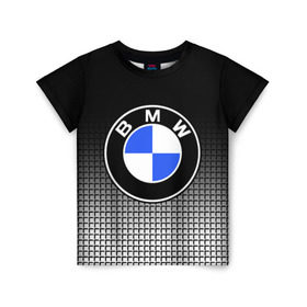 Детская футболка 3D с принтом BMW 2018 Black and White IV в Санкт-Петербурге, 100% гипоаллергенный полиэфир | прямой крой, круглый вырез горловины, длина до линии бедер, чуть спущенное плечо, ткань немного тянется | Тематика изображения на принте: bmw | автомобильные | бмв | машины