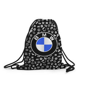 Рюкзак-мешок 3D с принтом BMW LIFE STYLE в Санкт-Петербурге, 100% полиэстер | плотность ткани — 200 г/м2, размер — 35 х 45 см; лямки — толстые шнурки, застежка на шнуровке, без карманов и подкладки | bmw | автомобиль | автомобильные | бмв | машины