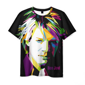 Мужская футболка 3D с принтом Jon Bon Jovi в Санкт-Петербурге, 100% полиэфир | прямой крой, круглый вырез горловины, длина до линии бедер | bon jovi | jon bon jovi | актер | американская | американский | вокалист | гитарист | джон фрэнсис бонджови | искусство | лидер | лунный свет и валентино | маленький город | младший | молодые стрелки 2