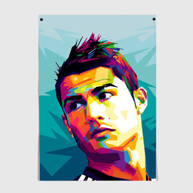 Постер с принтом Cristiano Ronaldo в Санкт-Петербурге, 100% бумага
 | бумага, плотность 150 мг. Матовая, но за счет высокого коэффициента гладкости имеет небольшой блеск и дает на свету блики, но в отличии от глянцевой бумаги не покрыта лаком | криштиану | реал мадрид | роналду