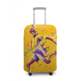 Чехол для чемодана 3D с принтом Футболист в Санкт-Петербурге, 86% полиэфир, 14% спандекс | двустороннее нанесение принта, прорези для ручек и колес | pop art | поп арт | цвета | яркие