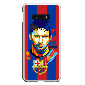 Чехол для Samsung S10E с принтом Lionel Messi в Санкт-Петербурге, Силикон | Область печати: задняя сторона чехла, без боковых панелей | barcelona | lionel | messi | барселона | лионель | месси | поп арт