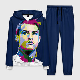 Мужской костюм 3D с принтом Cristiano Ronaldo в Санкт-Петербурге, 100% полиэстер | Манжеты и пояс оформлены тканевой резинкой, двухслойный капюшон со шнурком для регулировки, карманы спереди | криштиану | реал мадрид | роналду