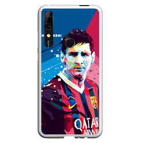 Чехол для Honor P Smart Z с принтом Lionel Messi в Санкт-Петербурге, Силикон | Область печати: задняя сторона чехла, без боковых панелей | barcelona | lionel | messi | барселона | лионель | месси | поп арт