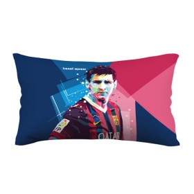 Подушка 3D антистресс с принтом Lionel Messi в Санкт-Петербурге, наволочка — 100% полиэстер, наполнитель — вспененный полистирол | состоит из подушки и наволочки на молнии | barcelona | lionel | messi | барселона | лионель | месси | поп арт
