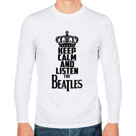 Мужской лонгслив хлопок с принтом Keep calm and listen Beatles в Санкт-Петербурге, 100% хлопок |  | beatles | the beatles | бителз | бителс | битлз | битлс | битлы | группа | джон леннон | джордж харрисон | жуки | зе | ливерпульская четвёрка | мерсибит | пол маккартни | поп | ринго старр | рок