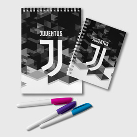 Блокнот с принтом JUVENTUS ЮВЕНТУС GEOMETRY SPORT в Санкт-Петербурге, 100% бумага | 48 листов, плотность листов — 60 г/м2, плотность картонной обложки — 250 г/м2. Листы скреплены удобной пружинной спиралью. Цвет линий — светло-серый
 | Тематика изображения на принте: juventus | спорт | спортивные | футбол | футбольный клуб | ювентус