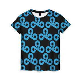 Женская футболка 3D с принтом Team Cloud cs:go collection в Санкт-Петербурге, 100% полиэфир ( синтетическое хлопкоподобное полотно) | прямой крой, круглый вырез горловины, длина до линии бедер | awp | cloud | counter strike | game | skin | team cloud | авп | игры | скин | текстуры
