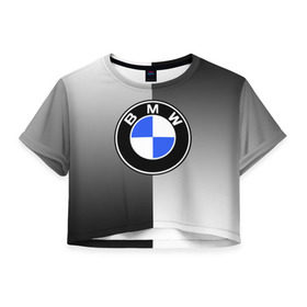 Женская футболка 3D укороченная с принтом BMW 2018 Reverse в Санкт-Петербурге, 100% полиэстер | круглая горловина, длина футболки до линии талии, рукава с отворотами | bmw | автомобиль | автомобильные | бмв | машины