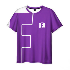 Мужская футболка 3D с принтом FORTNITE big logo в Санкт-Петербурге, 100% полиэфир | прямой крой, круглый вырез горловины, длина до линии бедер | battle | battle royal | fortnite | royal | боевик | игры | логотип | фиолетовый