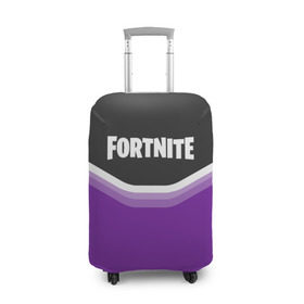 Чехол для чемодана 3D с принтом FORTNITE в Санкт-Петербурге, 86% полиэфир, 14% спандекс | двустороннее нанесение принта, прорези для ручек и колес | battle | battle royal | fortnite | royal | боевик | игры | логотип | фиолетовый