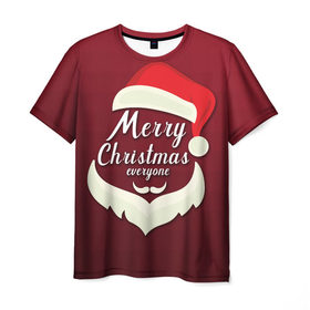 Мужская футболка 3D с принтом Merry Christmas #3 в Санкт-Петербурге, 100% полиэфир | прямой крой, круглый вырез горловины, длина до линии бедер | 