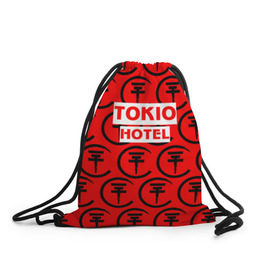 Рюкзак-мешок 3D с принтом Tokio Hotel band logo 2018 в Санкт-Петербурге, 100% полиэстер | плотность ткани — 200 г/м2, размер — 35 х 45 см; лямки — толстые шнурки, застежка на шнуровке, без карманов и подкладки | logo | music | pop | rock | tokio hotel | альтернатива | германия | металл | музыка | музыкальный | поп | рок