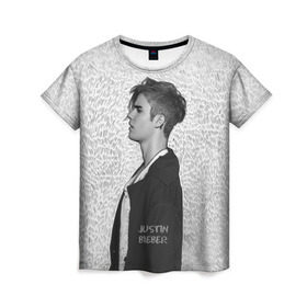 Женская футболка 3D с принтом Justin в Санкт-Петербурге, 100% полиэфир ( синтетическое хлопкоподобное полотно) | прямой крой, круглый вырез горловины, длина до линии бедер | bieber | justin bieber | бибер | джастин бибер