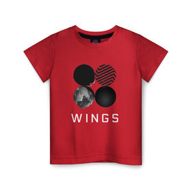 Детская футболка хлопок с принтом BTS Wings 2 в Санкт-Петербурге, 100% хлопок | круглый вырез горловины, полуприлегающий силуэт, длина до линии бедер | bangtan boys | bts | bts army | бантаны бтс