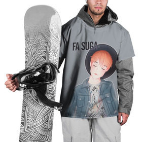 Накидка на куртку 3D с принтом fa suga bts в Санкт-Петербурге, 100% полиэстер |  | Тематика изображения на принте: bangtan boys | bts | bts army | бантаны бтс