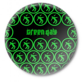 Значок с принтом Green day collection rock в Санкт-Петербурге,  металл | круглая форма, металлическая застежка в виде булавки | 