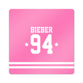 Магнит виниловый Квадрат с принтом Bieber Team Pink в Санкт-Петербурге, полимерный материал с магнитным слоем | размер 9*9 см, закругленные углы | bieber | justin bieber | бибер | джастин бибер
