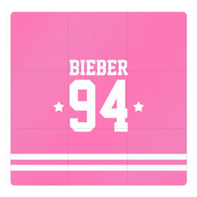 Магнитный плакат 3Х3 с принтом Bieber Team Pink в Санкт-Петербурге, Полимерный материал с магнитным слоем | 9 деталей размером 9*9 см | bieber | justin bieber | бибер | джастин бибер