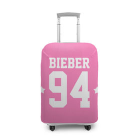 Чехол для чемодана 3D с принтом Bieber Team Pink в Санкт-Петербурге, 86% полиэфир, 14% спандекс | двустороннее нанесение принта, прорези для ручек и колес | bieber | justin bieber | бибер | джастин бибер