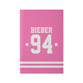 Обложка для паспорта матовая кожа с принтом Bieber Team Pink в Санкт-Петербурге, натуральная матовая кожа | размер 19,3 х 13,7 см; прозрачные пластиковые крепления | Тематика изображения на принте: bieber | justin bieber | бибер | джастин бибер