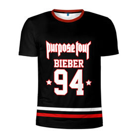 Мужская футболка 3D спортивная с принтом Bieber Team Black в Санкт-Петербурге, 100% полиэстер с улучшенными характеристиками | приталенный силуэт, круглая горловина, широкие плечи, сужается к линии бедра | bieber | justin bieber | бибер | джастин бибер