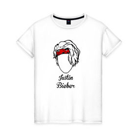 Женская футболка хлопок с принтом Justin Bieber в Санкт-Петербурге, 100% хлопок | прямой крой, круглый вырез горловины, длина до линии бедер, слегка спущенное плечо | bieber | justin bieber | бибер | джастин бибер
