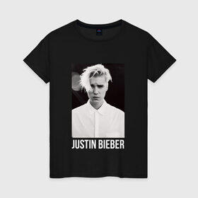 Женская футболка хлопок с принтом Bieber в Санкт-Петербурге, 100% хлопок | прямой крой, круглый вырез горловины, длина до линии бедер, слегка спущенное плечо | bieber | justin bieber | бибер | джастин бибер