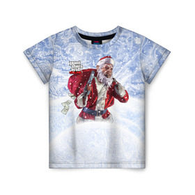Детская футболка 3D с принтом GTA 5 Online в Санкт-Петербурге, 100% гипоаллергенный полиэфир | прямой крой, круглый вырез горловины, длина до линии бедер, чуть спущенное плечо, ткань немного тянется | auto | christmas | dead | grand | gta | gta5 | new | rdr | red | redemption | rockstar | theft | year | гта | дед мороз | клаус | нг | новый год | санта