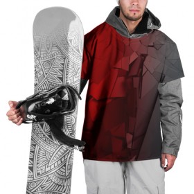 Накидка на куртку 3D с принтом GRAY&RED MIRROR ABSTRACT в Санкт-Петербурге, 100% полиэстер |  | 