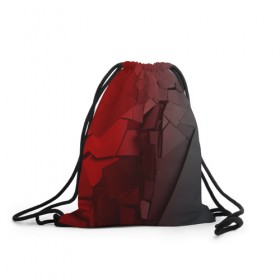 Рюкзак-мешок 3D с принтом GRAY&RED MIRROR ABSTRACT в Санкт-Петербурге, 100% полиэстер | плотность ткани — 200 г/м2, размер — 35 х 45 см; лямки — толстые шнурки, застежка на шнуровке, без карманов и подкладки | 