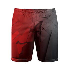 Мужские шорты 3D спортивные с принтом GRAY&RED MIRROR ABSTRACT в Санкт-Петербурге,  |  | 