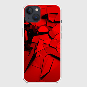 Чехол для iPhone 13 с принтом Carbon abstraction RED в Санкт-Петербурге,  |  | abstraction | geometry | абстракция | геометрия | грань | краски | кубик | кубики | линии | мозаика | разноцветные | ребро | текстура | тени | узор