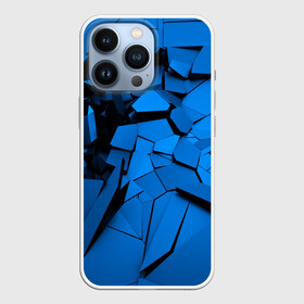 Чехол для iPhone 13 Pro с принтом Carbon abstraction BLUE в Санкт-Петербурге,  |  | abstraction | geometry | абстракция | геометрия | грань | краски | кубик | кубики | линии | мозаика | разноцветные | ребро | текстура | тени | узор